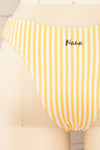 Carora Yellow Striped Bikini Bottom | La petite garçonne backc lose-up