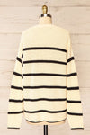 Carpentras Oversized Beige Striped Knit Sweater | La petite garçonne back view