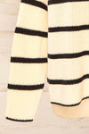 Carpentras Oversized Beige Striped Knit Sweater | La petite garçonne sleeve