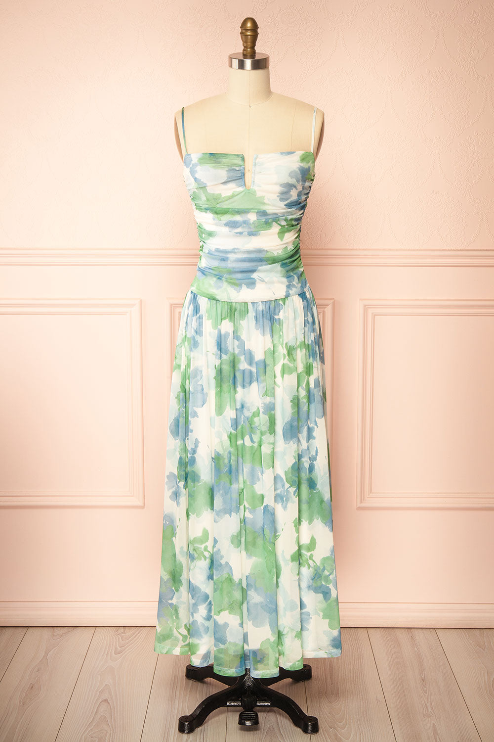 Carrye Drop-Waist Floral Midi Dress | Boutique 1861 front view