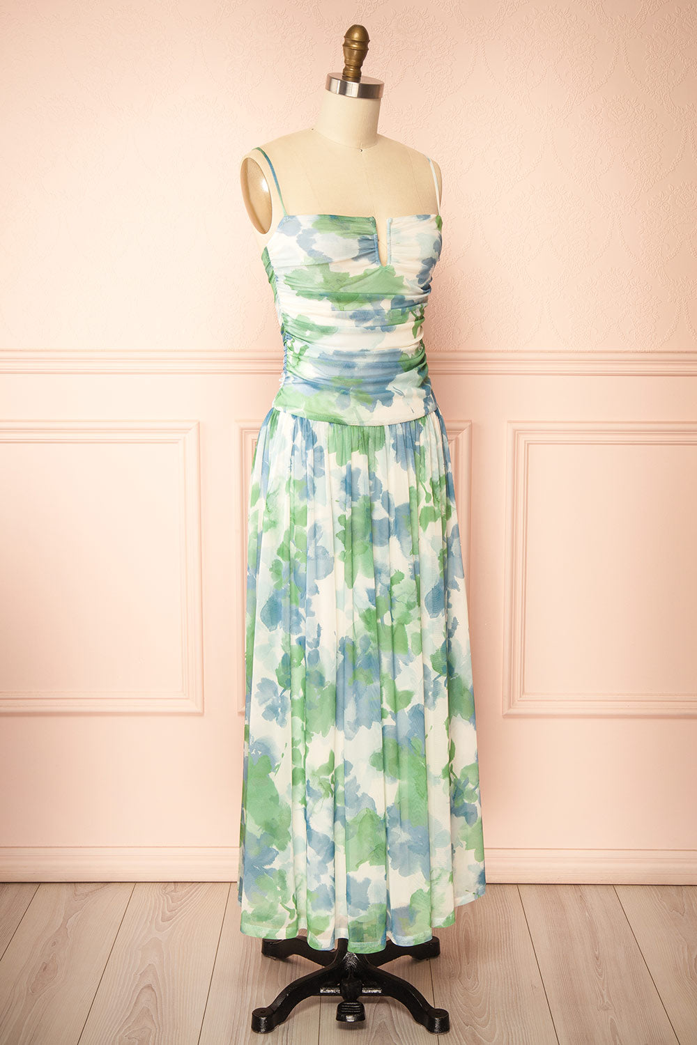 Carrye Drop-Waist Floral Midi Dress | Boutique 1861 side view