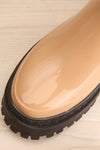 Carter Beige Faux-Fur Lined Platform Rain Boots | La petite garçonne flat close-up
