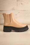 Carter Beige Faux-Fur Lined Platform Rain Boots | La petite garçonne side view