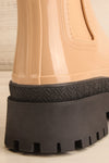 Carter Beige Faux-Fur Lined Platform Rain Boots | La petite garçonne back detail