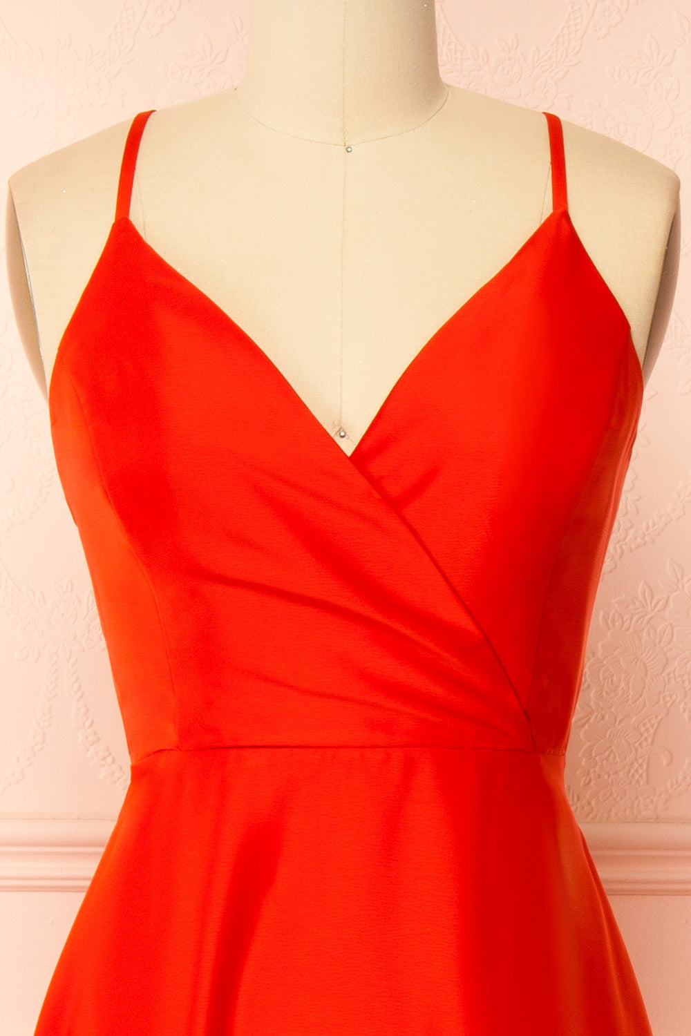 Caryanne Red Tie-Back Satin Dress | Boutique 1861 front