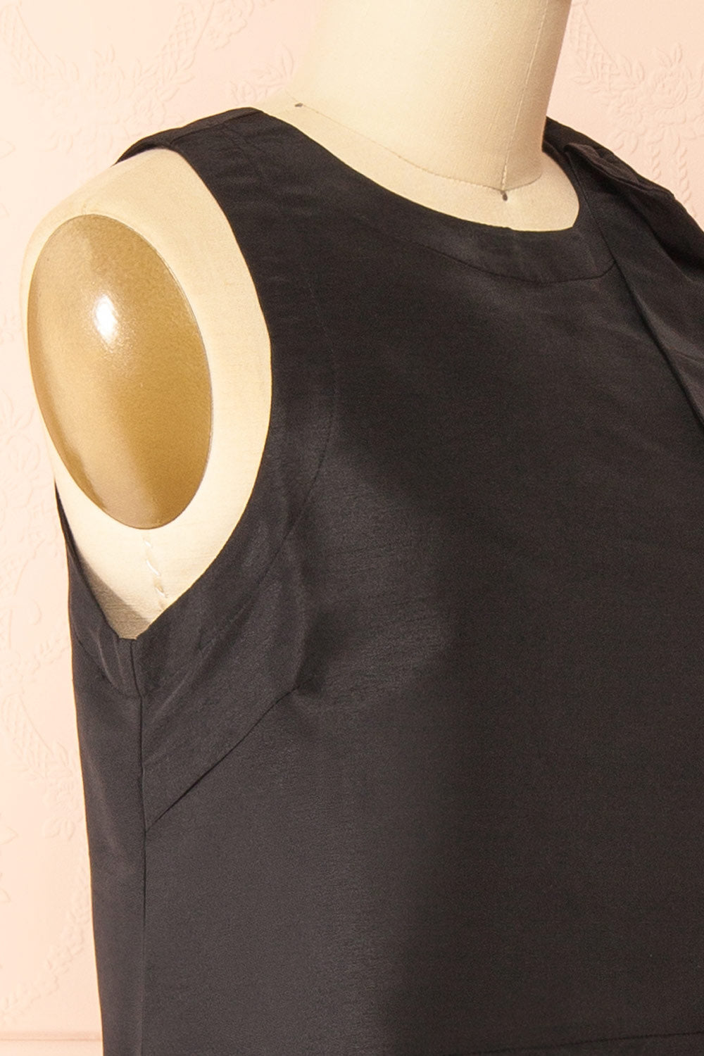 Caryn Black Sleeveless Top with Bow | Boutique 1861 side