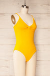 Casablanca Yellow Ribbed One-Piece Swimsuit | La petite garçonne side view