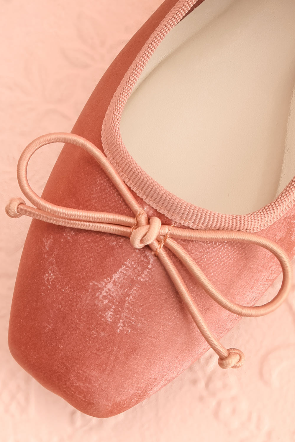 Cascadura Rose Velvet Ballet Flats | Boutique 1861 flat close-up
