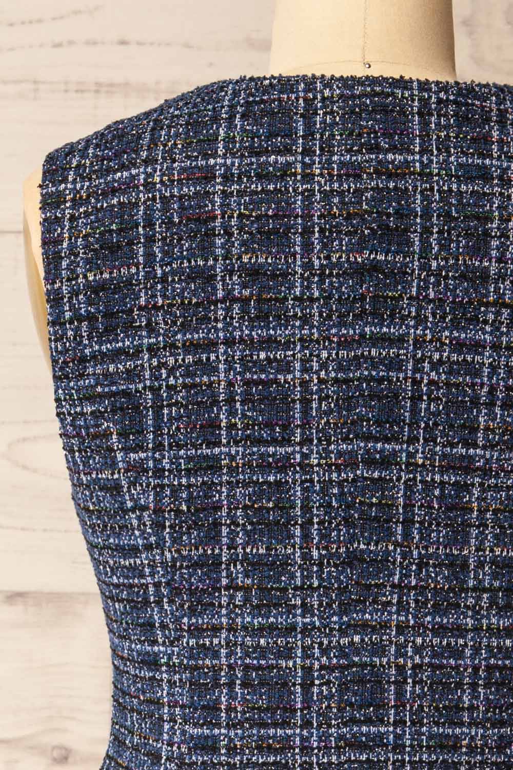 back of sewing mannequin wearing Cascina Sleeveless Sparkling Tweed Blazer from La petite garçonne 