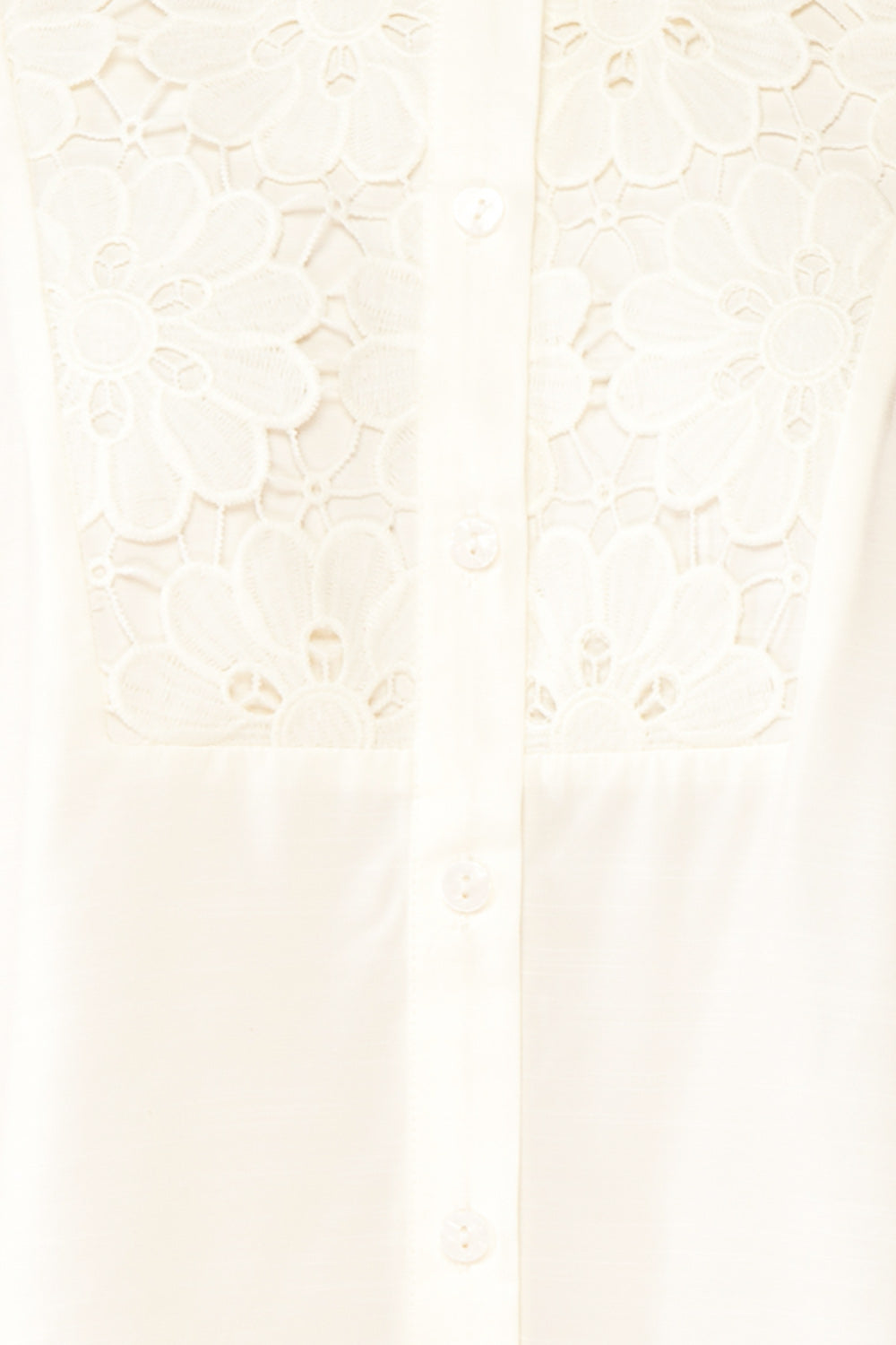 Caselotta Ivory Shirt w/ Embroidered Flowers | Boutique 1861 fabric 