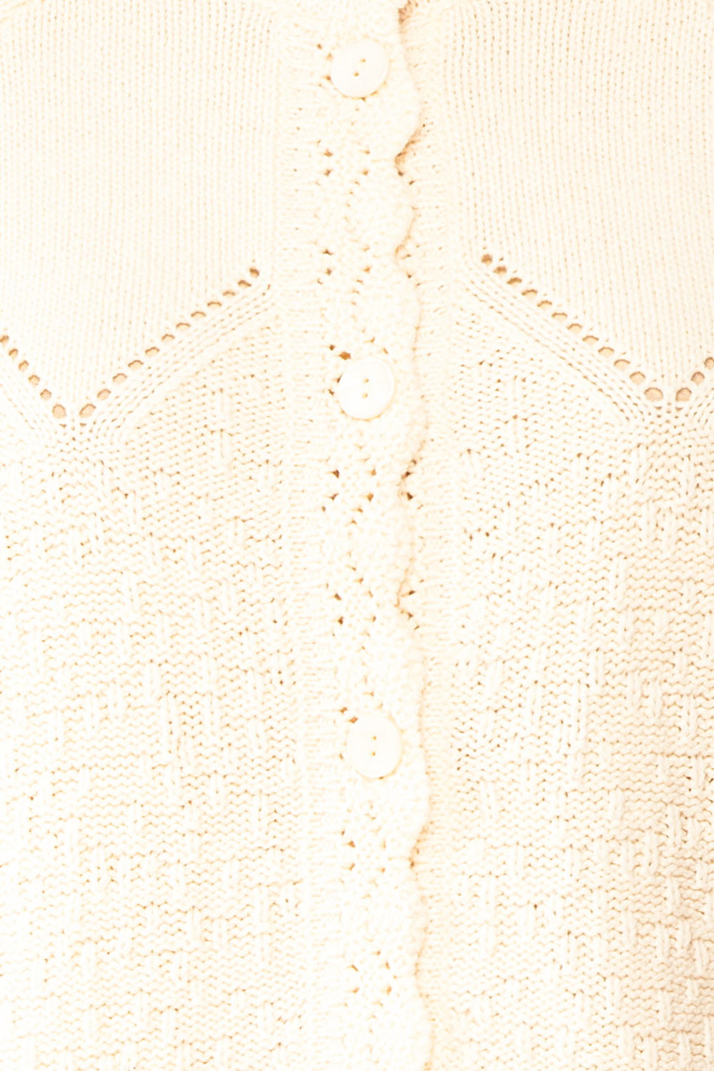 Casiraghi Beige Knit Cardigan w/ Scalloped Front | Boutique 1861 fabric 