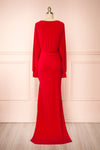Cassidy Red Plunging Neckline Mermaid Maxi Dress | Boutique 1861 back view