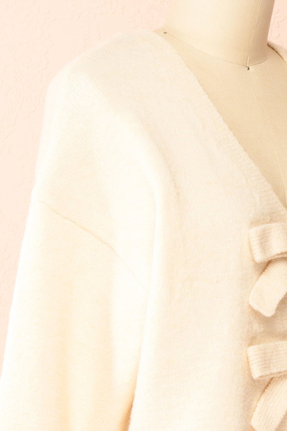 Cassiopee Beige Cardigan with Bows | Boutique 1861 side