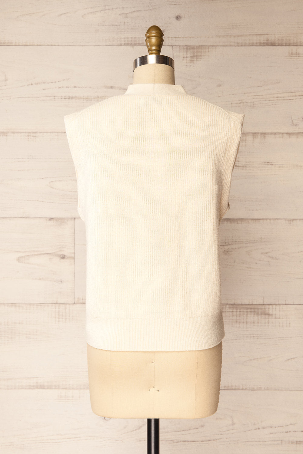 Castelo Ivory Sleeveless Knit Vest | La petite garçonne back view
