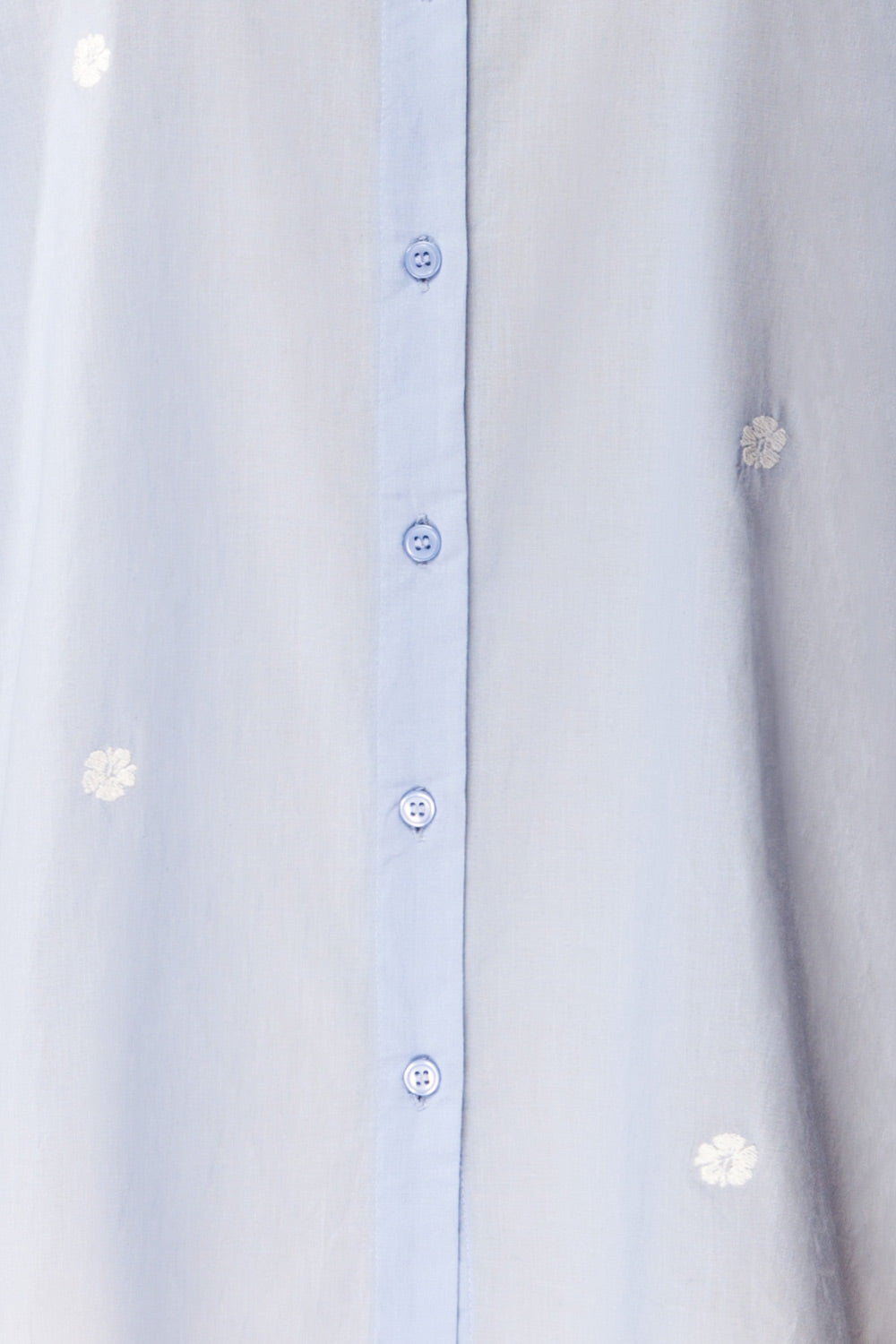 Catania | Oversized Blue Shirt with Floral Embroidery