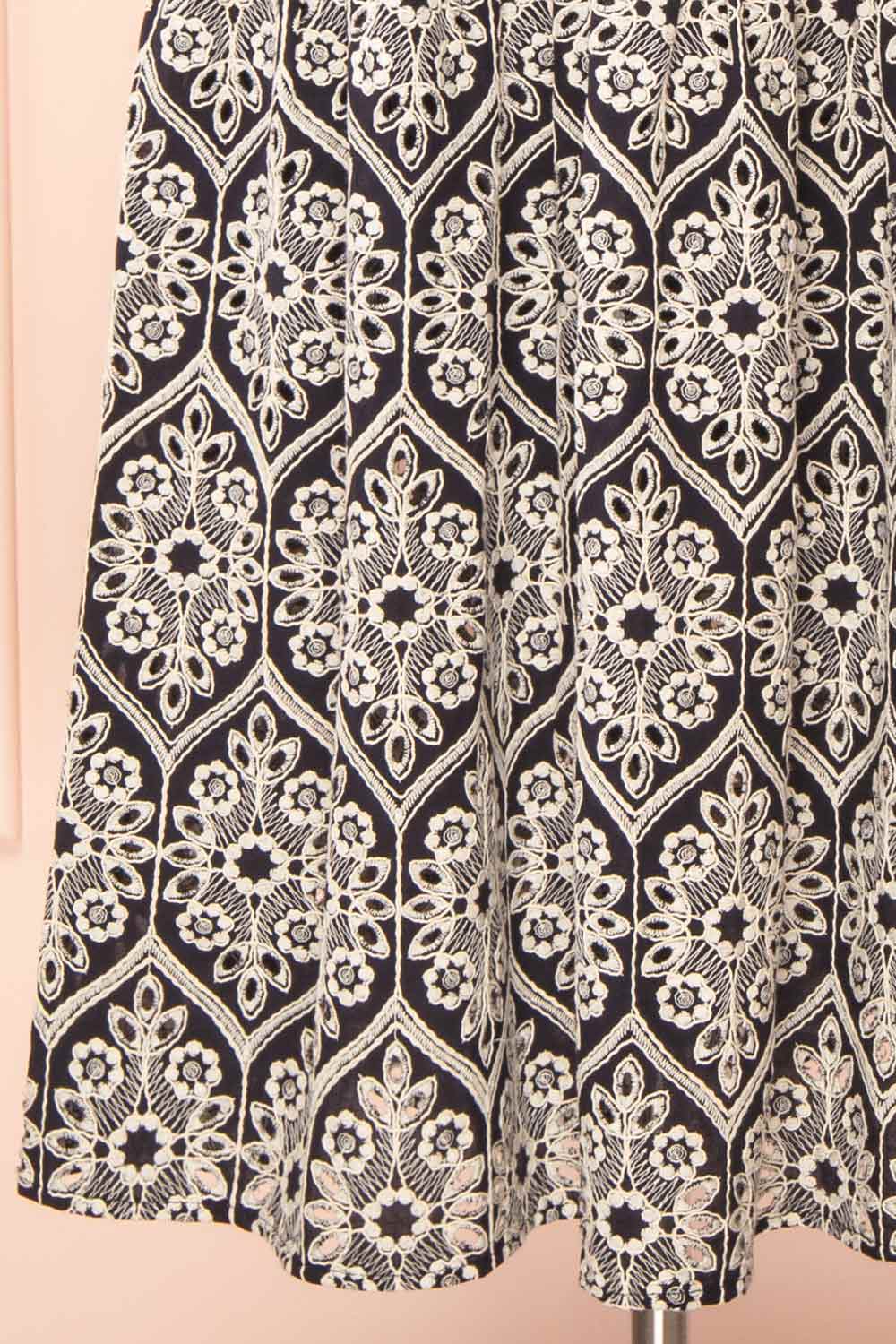 Cecelia Halter Embroidered Midi Dress | Boutique 1861  bottom