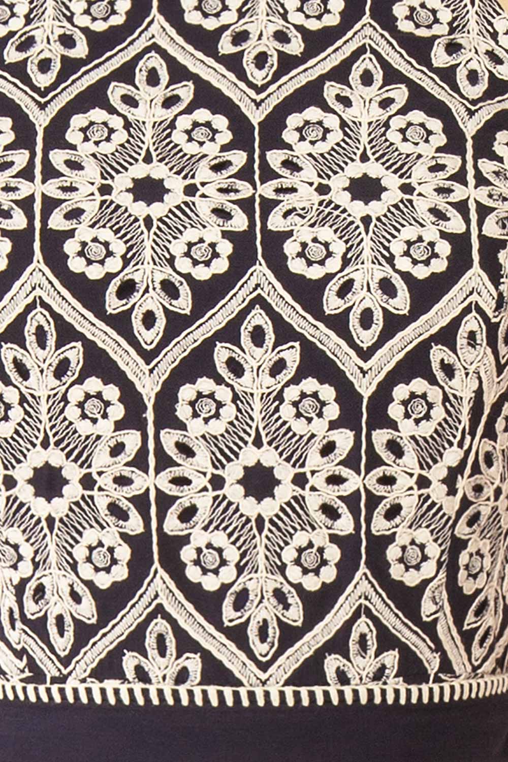 Cecelia Halter Embroidered Midi Dress | Boutique 1861  fabric 