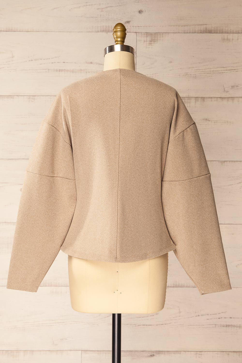 Ceduna Beige Button-Up Flared Cardigan | La petite garçonne back view