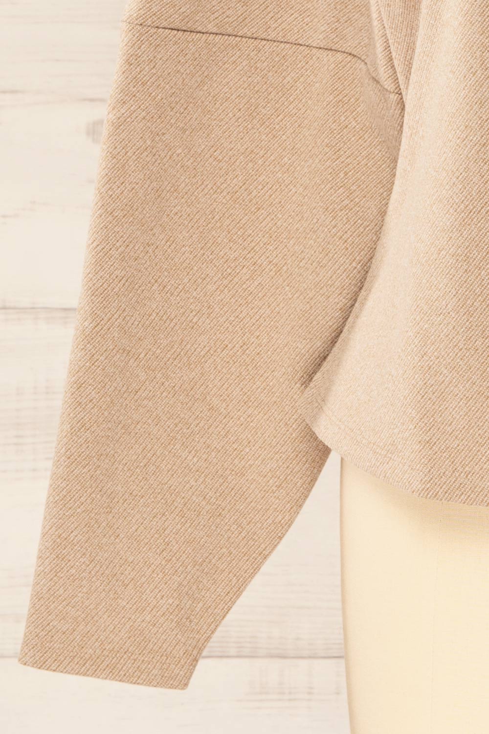 Ceduna Beige Button-Up Flared Cardigan | La petite garçonne sleeve 