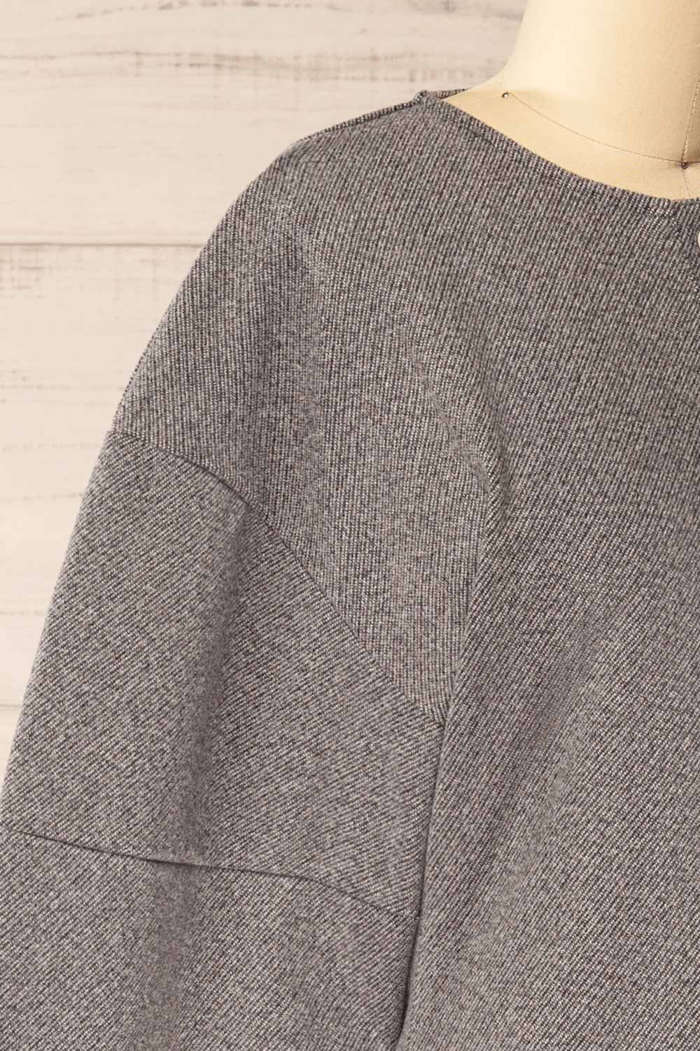 Ceduna Grey Button-Up Flared Cardigan | La petite garçonne side