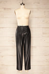 Cefalu Black Faux Leather Straight-Leg Pants | La petite garçonne front view