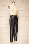 Cefalu Black Faux Leather Straight-Leg Pants | La petite garçonne side view