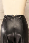 Cefalu Black Faux Leather Straight-Leg Pants | La petite garçonne back close-up