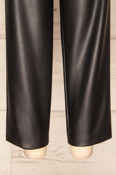 Cefalu Black Faux Leather Straight-Leg Pants | La petite garçonne bottom