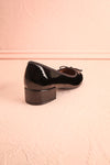 Celastina Black Heeled Ballet Shoes w/ Bow | Boutique 1861 back view