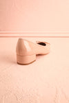 Celastina Blush Heeled Ballet Shoes w/ Bow | Boutique 1861 back view