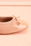 Celastina Blush Heeled Ballet Shoes w/ Bow | Boutique 1861 side front close-up