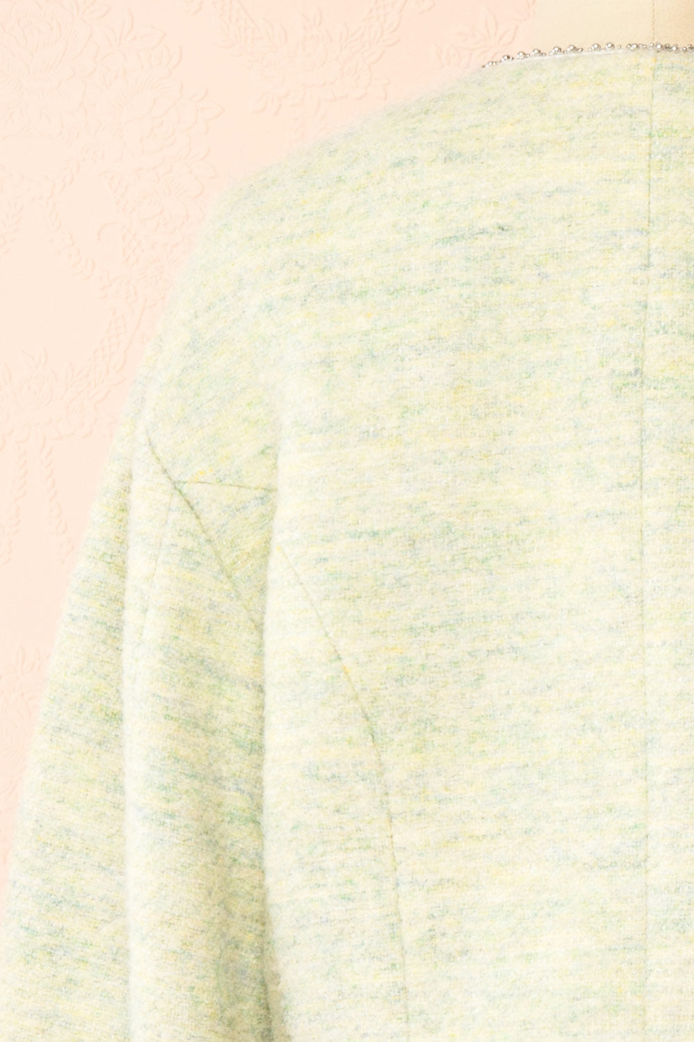 Cendrine Sage Tweed Blazer with Ample Sleeves | Boutique 1861  back