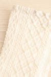 Cerilan White Cable Knit Crew Socks | La petite garçonne close-up