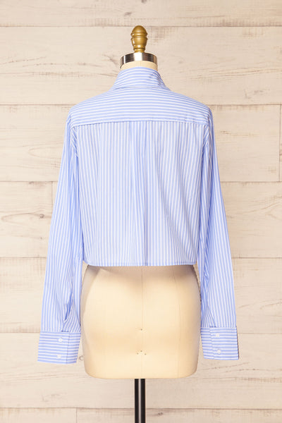 Chandler Cropped Striped Blue Shirt | La petite garçonne back view