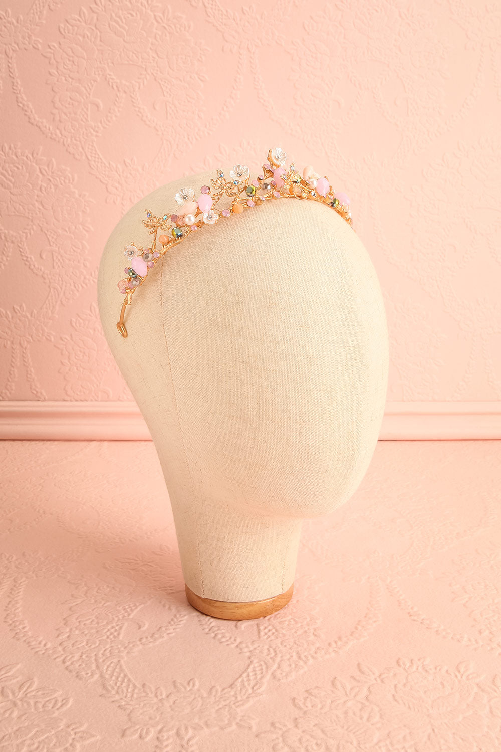 Charisme Gold Floral Tiara w/ Beads | Boutique 1861 