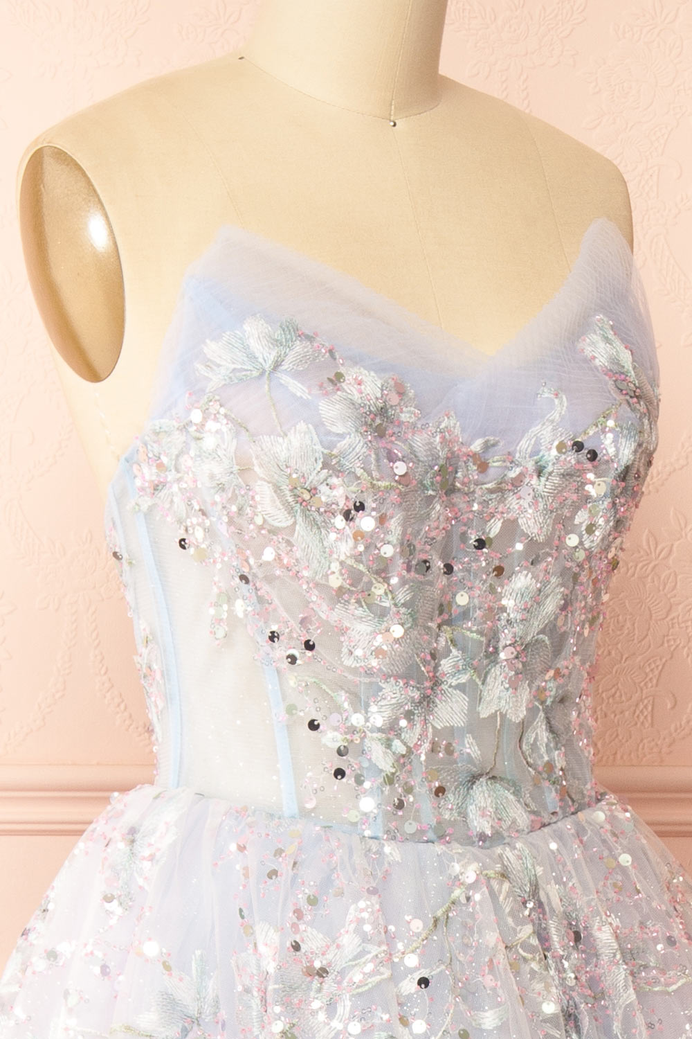 Charla Light Blue Midi Corset Dress | Boutique 1861 side