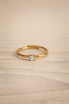 Charolais Gold Adjustable Ring w/ Crystal | La petite garçonne flat view