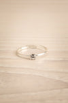 Charolais Silver Adjustable Ring w/ Crystal | La petite garçonne flat view