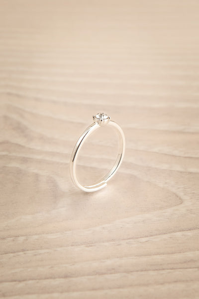 Charolais Silver Adjustable Ring w/ Crystal | La petite garçonne