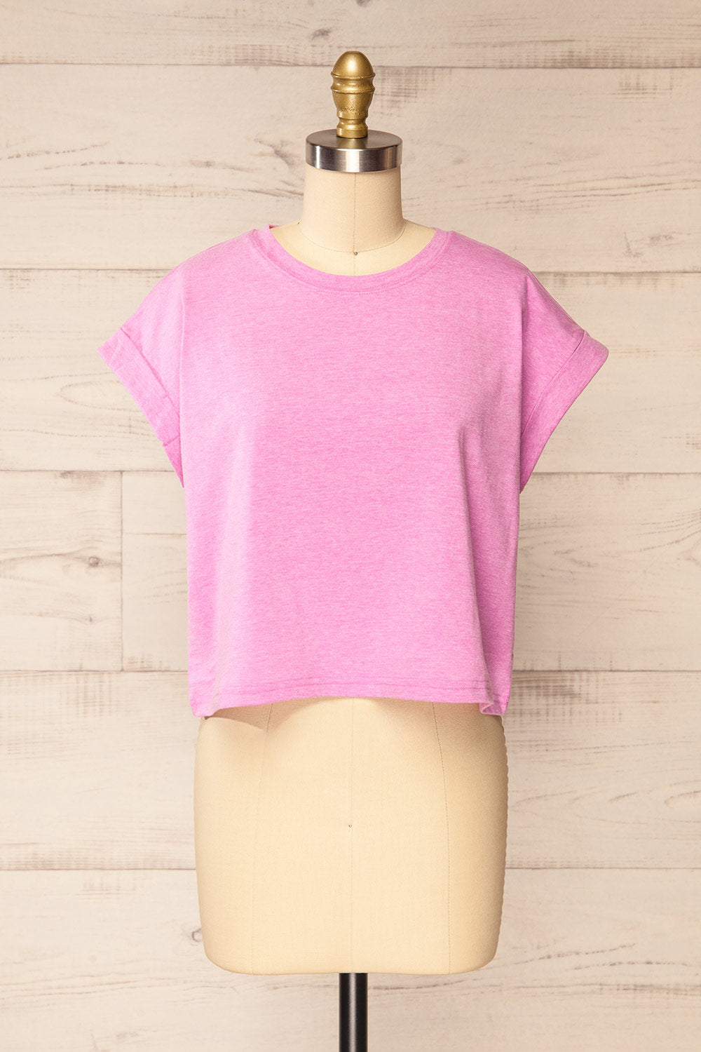 Cheddington Pink Cropped T-Shirt | La petite garçonne front view