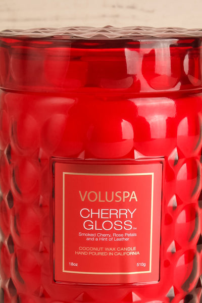Cherry Gloss Large Jar Candle | Maison garçonne lid close-up