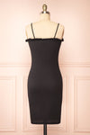 Chevy Black Fitted Short Dress w/ Ruffles | Boutique 1861 back view