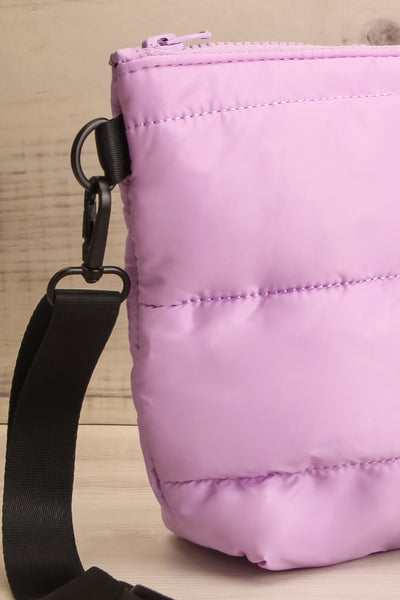 Chichester Lavender Quilted Crossbody Bag | La petite garçonne side close-up