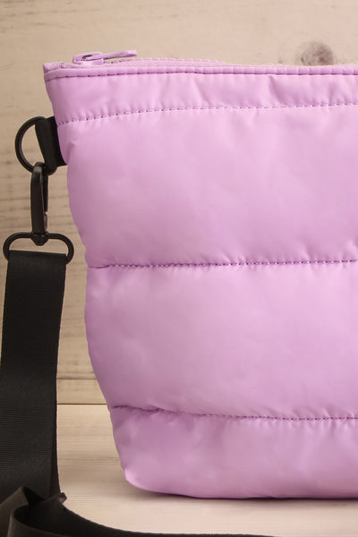 Chichester Lavender Quilted Crossbody Bag | La petite garçonne front close-up