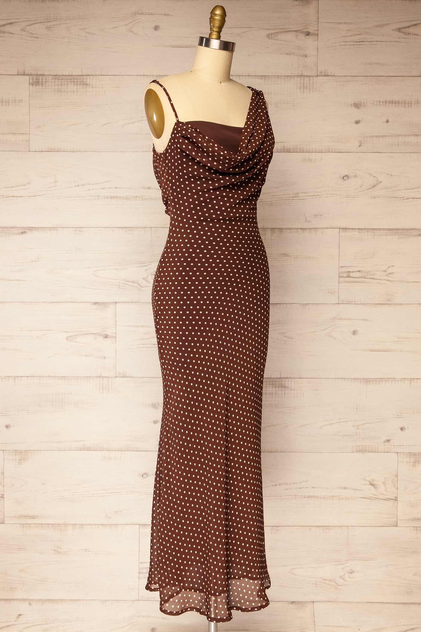 Cholula | Asymmetrical Maxi Polka Dots Dress