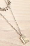 Chorley Silver Two Chain Necklace | La petite garçonne flat close-up