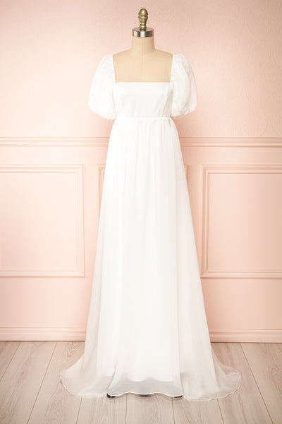 Chrissy White Maxi Dress w/ Empire Waist | Boudoir 1861 front view