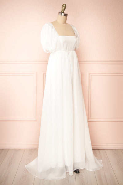 Chrissy White Maxi Dress w/ Empire Waist | Boudoir 1861 side view
