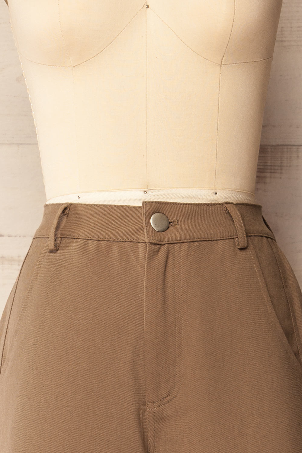 Chutanga Brown Wide Leg High-Waisted Pants | La petite garçonne  front