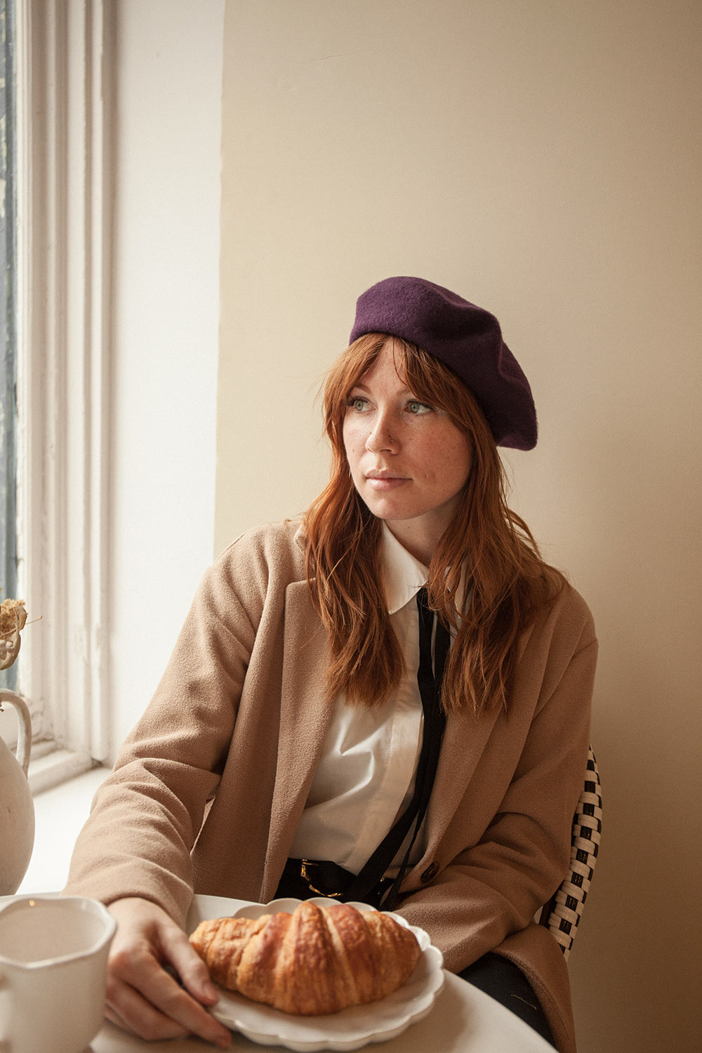 Ciel D'Hiver Yellow Wool Beret | La petite garçonne model